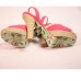Harajuku Lovers Hot Pink Canvas and Macrame Platform Heels Size 9